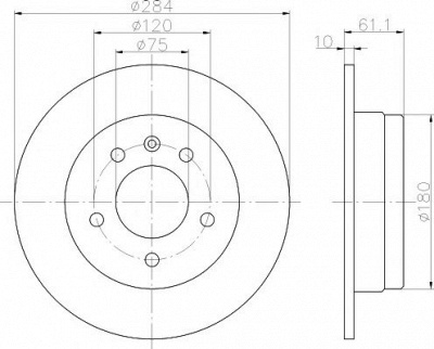 HELLA PAGID 8dd355100511 -  Тормозной диск